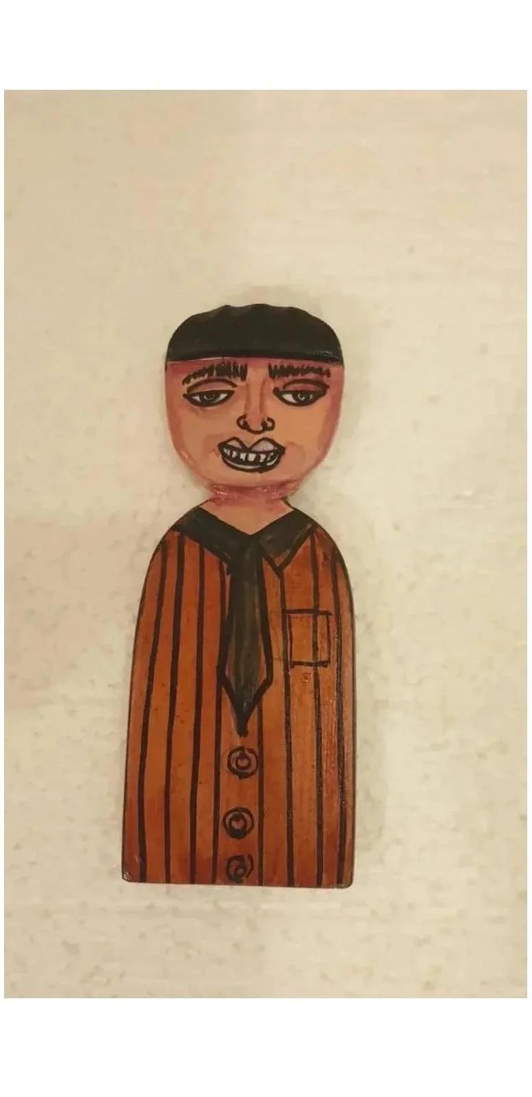 Wooden Art , Wooden Women ,Magnet Sticker, Fridge Art