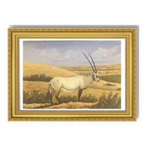 ORYX-A TIMELESS ARABIAN SYMBOL-OIL PAINTING-20CM*30CM FRAME SIZE