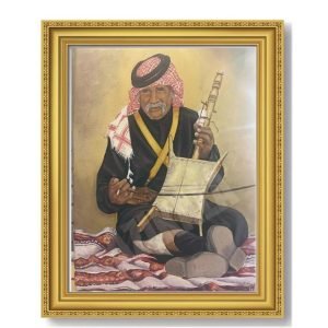 TRADITIONAL MUSIC -STREET MUSICIAN- OIL PAINTING -20*30 FRAME SIZE