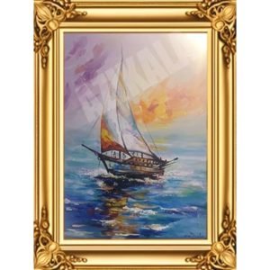 BOAT QTR-THE HEART OF THE SEA- ACRYLIC PAINTING-40CM*30CM FRAME SIZE
