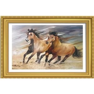 HORSES OIL PAINTING - 90*60 FRAME SIZE