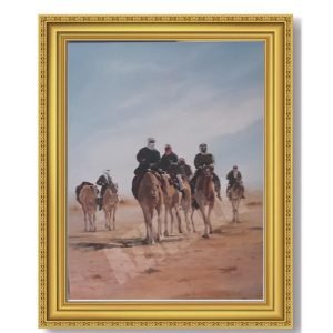 CAMEL RIDES-THE DESERT JOURNEY-OIL PAINTING-70CM*50CM FRAME SIZE