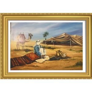 DESERT STILLNESS-A PAUSE IN THE JOURNEY-ACRYLIC PAINTING-70CM*50CM FRAME SIZE