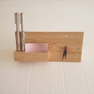 Executive Pen, Clock, and Business Card Holder