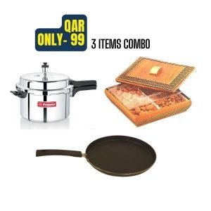 PREMIER-PRESSURE COOKER 3 LTR +LIZA-MULTIPUPOSE BOX+HOME LIFE-TAWA 27CM-COMBO