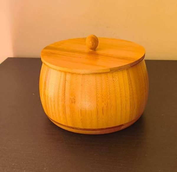 Wooden-Bowl-with-Lid-10-CM-Dia-7-CM-Ht-Containers-amp-Storage-Home-Needs-New-Arrivals-Plastic-Appliances