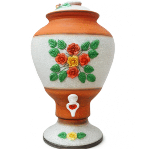Clay Water Dispenser with Two Cups-55 cm height×28 cm diameter