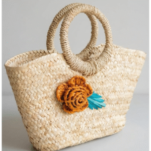 Handcrafted Woven Straw Bag With Handles
