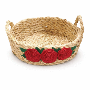 Handcrafted Straw Basket–28 CM Round Storage Basket