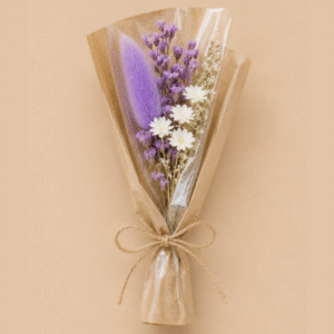 Purple Preserved Dry Flower Bouquet – Decorative Dried Floral Arrangement